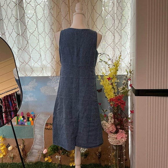 Elegant Blue Denim Midi Dress - Picture 5 of 6